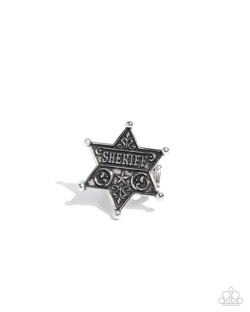 Sheriff's Star Silver Ring 2025 Summer Party Pack Paparazzi R1077