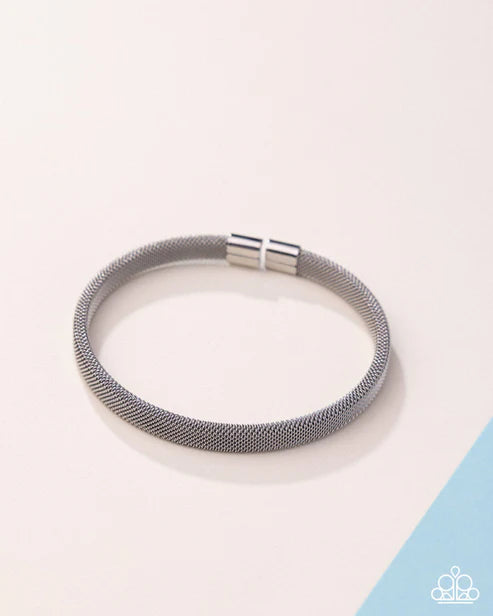 Stainless Surety Silver Stainless Steel Mesh Chain Cuff 2025 Summer Party Pack Bracelet Paparazzi B2263