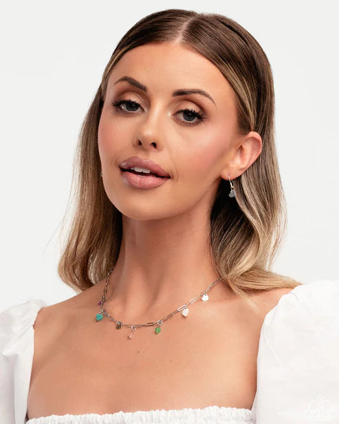 Determined Date Night Multicolored Dainty Heart Necklace 2025 Summer Party Pack Paparazzi N3355