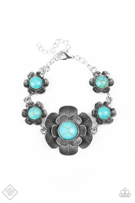 Paparazzi Badlands Blossom Blue Bracelet Simply Santa Fe Fashion Fix July 2020 B2561