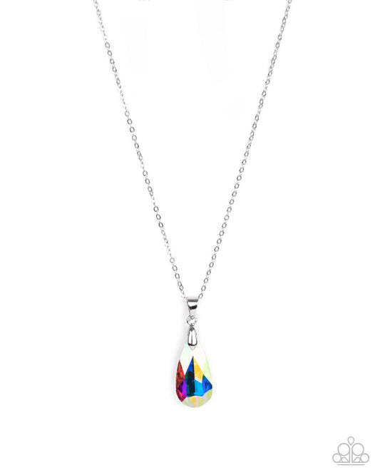 Paparazzi Optimized Opulence - Multi Iridescent Teardrop Gem Necklace N4056