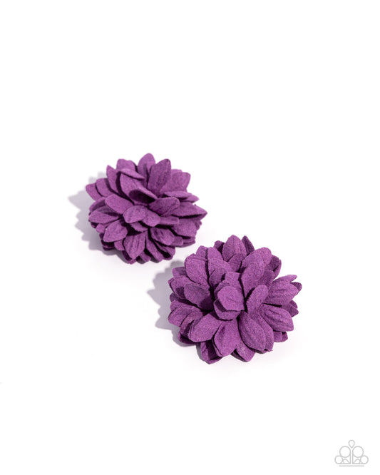 Paper Paradise - Purple Papery Flower Hair Clip Paparazzi H0165
