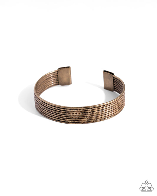 Limitlessly Layered - Brass Cuff Bracelet Paparazzi B2085
