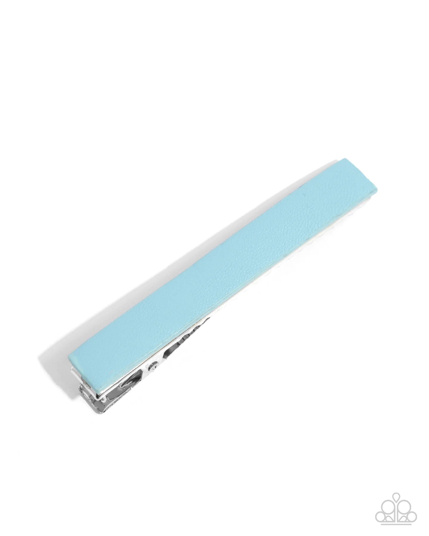 Tough As PLEATHER Blue Leather Hair Clip Paparazzi H0151
