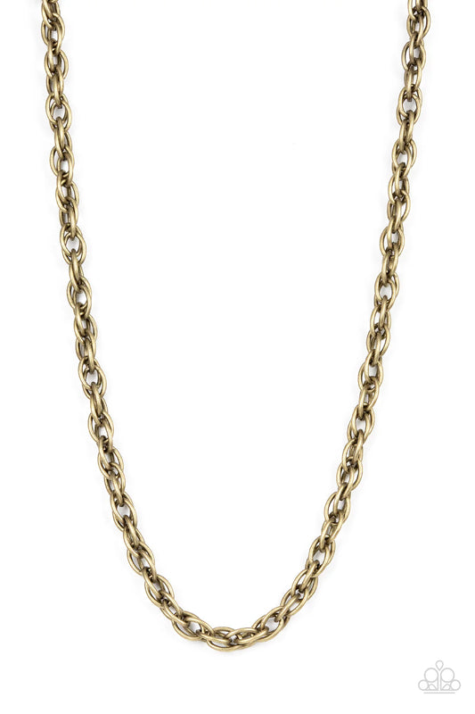Paparazzi Trademark Trend - Brass Rustic Double-Link Urban Chain Necklace N1650