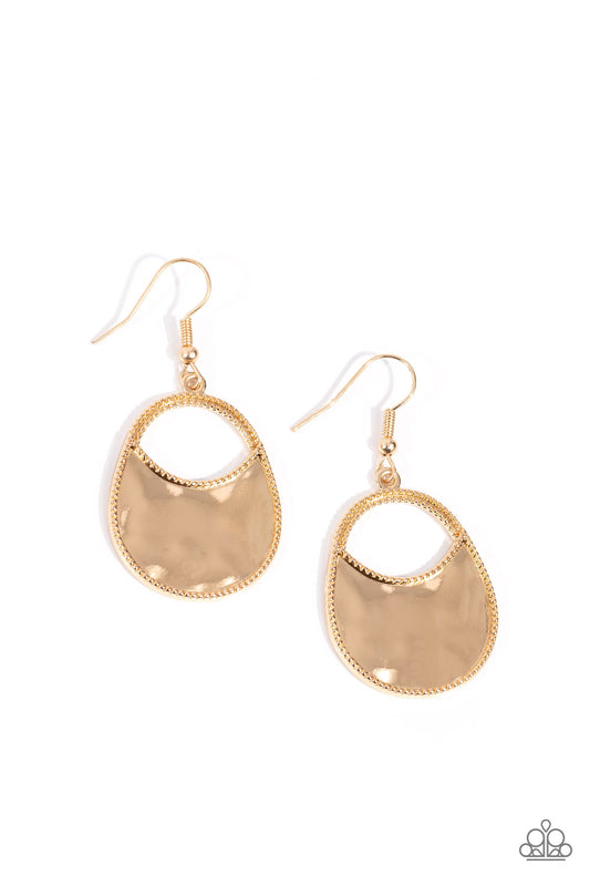 Rio Rancho Relic - Gold Hammered Earring Paparazzi E2835