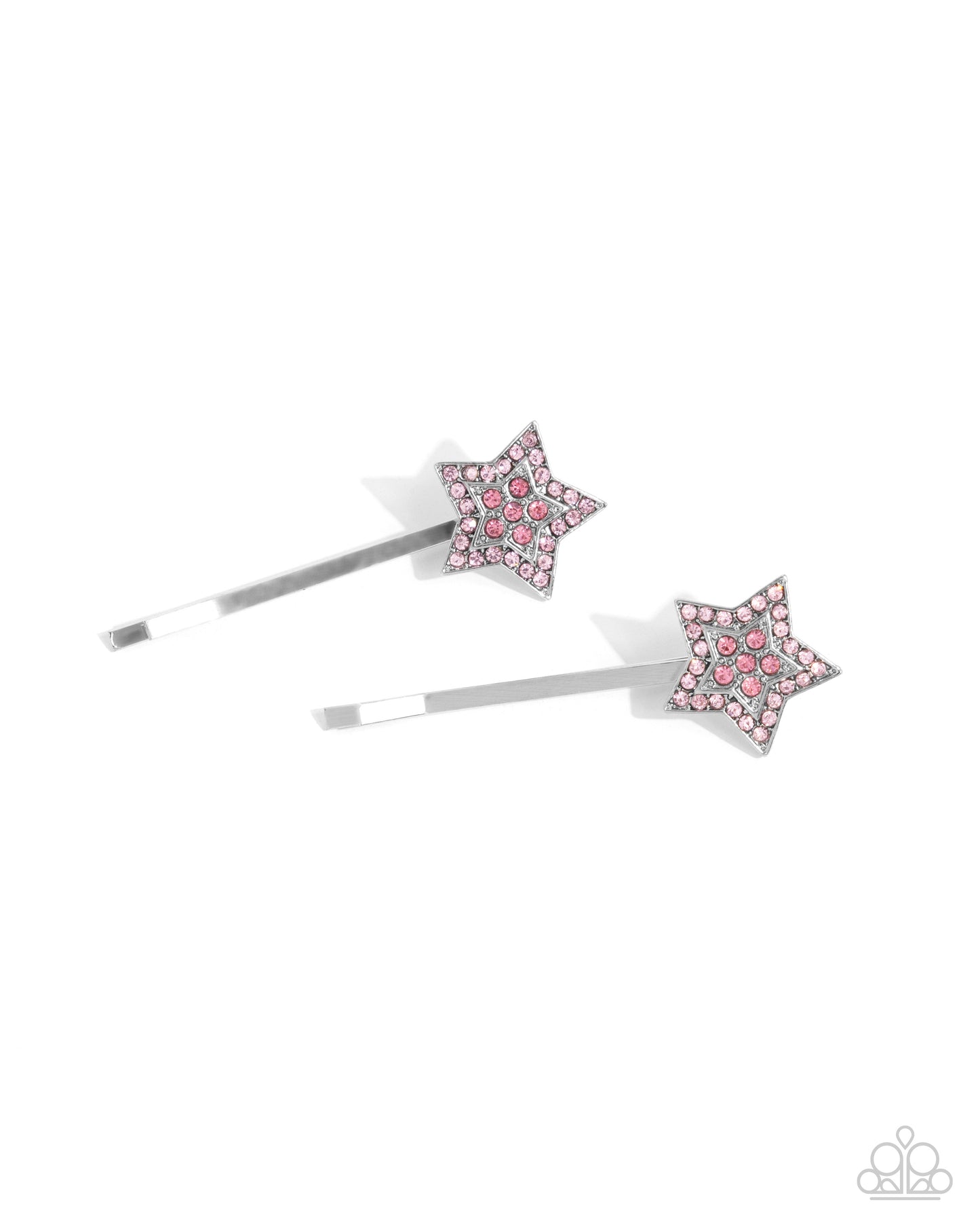Just Getting STAR-ted - Pink Rhinestone Star Bobby Pin Style Hair Pins Paparazzi H0158