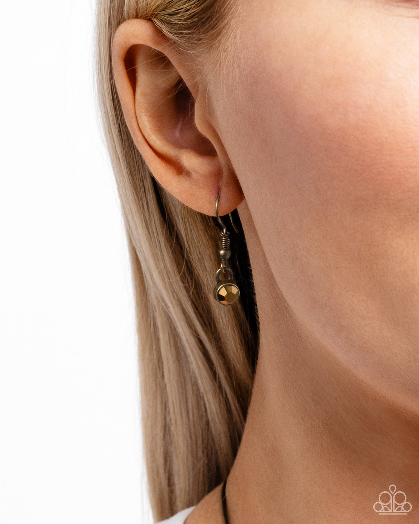 Exclusive Emblem - Brass, Aurum & Topaz Rhinestone Necklace Paparazzi N2716