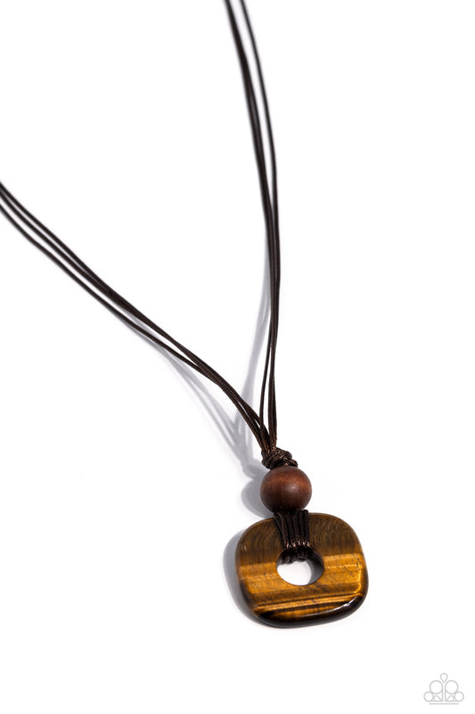 Canyon Crusade - Brown Tiger's Eye Stone Urban Necklace Paparazzi N3226