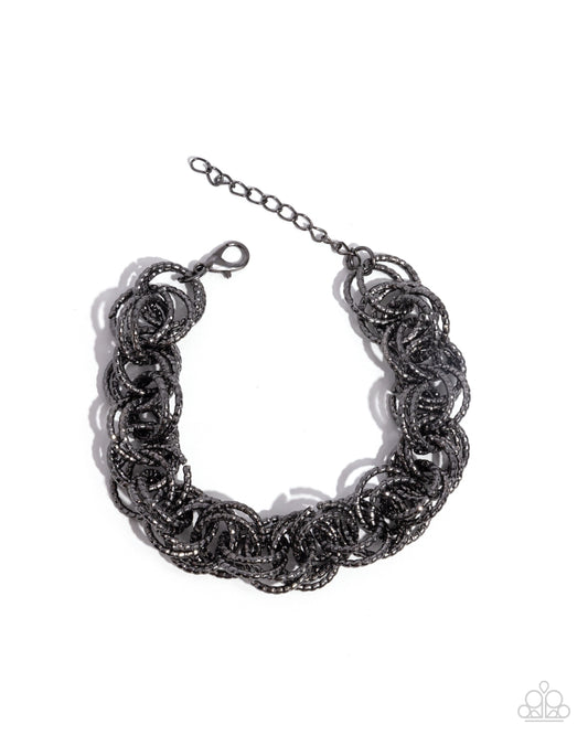 Audible Shimmer - Black Gunmetal Bracelet Paparazzi B1897