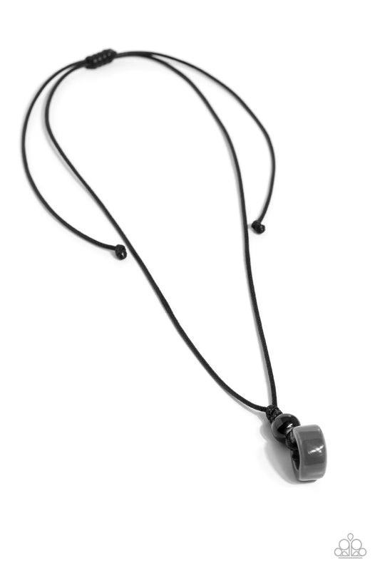 Paparazzi Sunset Sabbatical - Black Bead Cord Slide Urban Necklace N1358