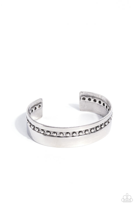 Deco Dune - Silver Stud Cuff Santa Fe Style Bracelet Paparazzi B2032