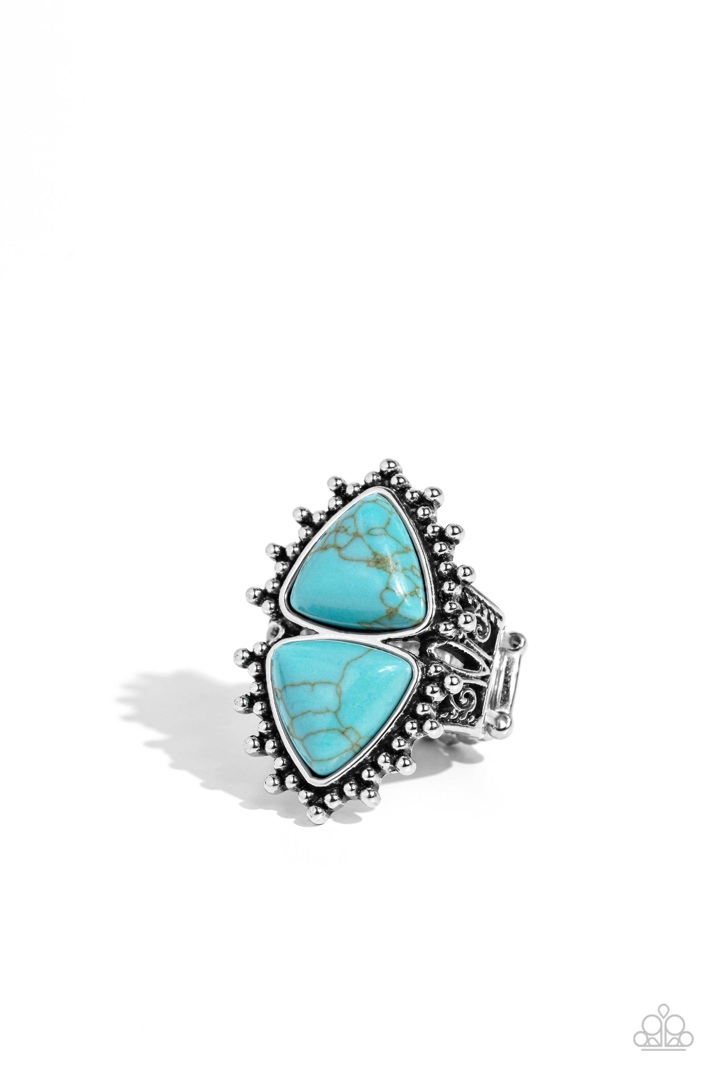 Indigenously Inverted - Blue Stone Santa Fe Style Ring Paparazzi R0825
