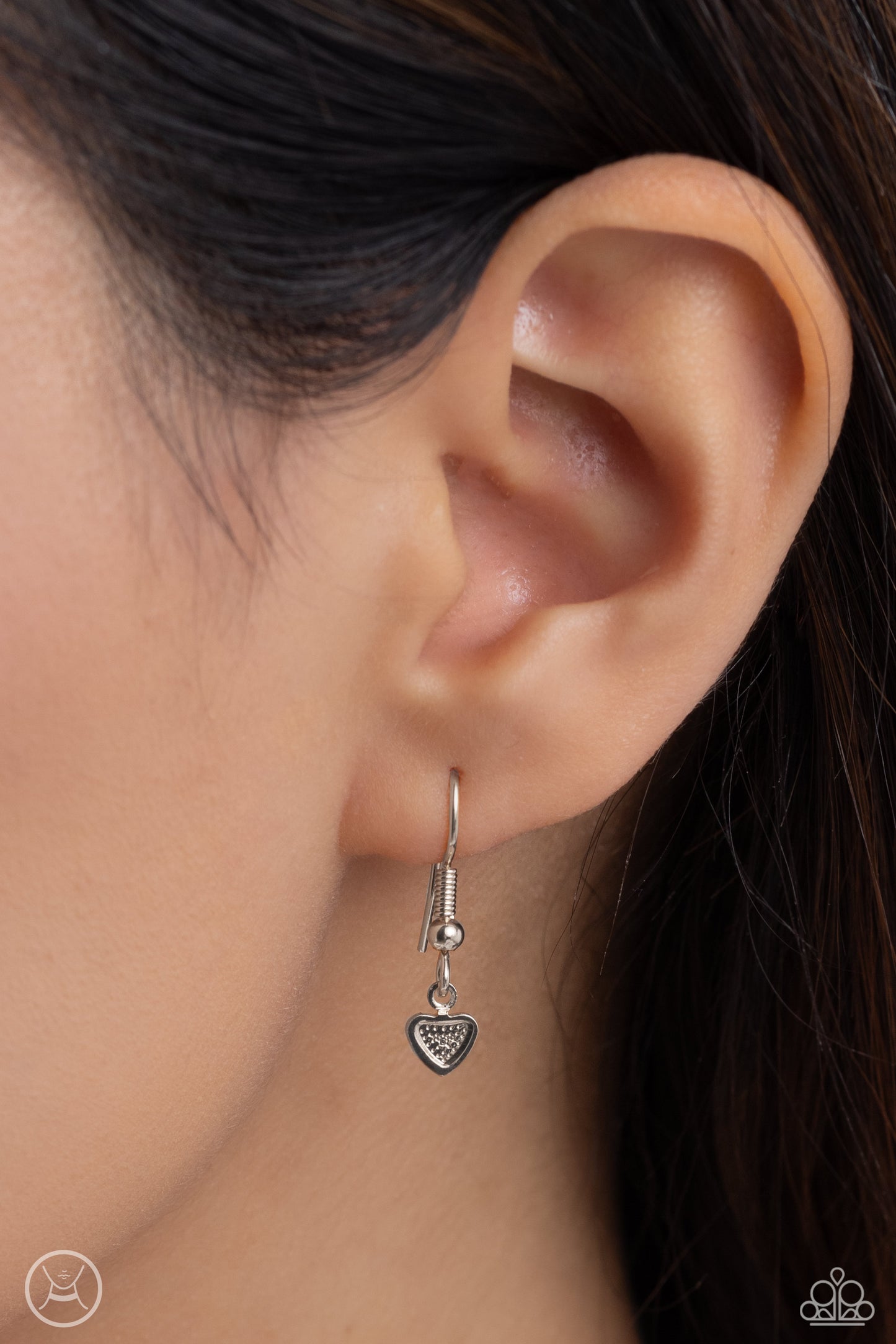 Cupid Catwalk - Silver Dainty Heart Choker Necklace Paparazzi N2731