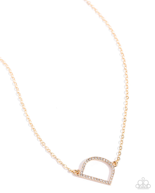 INITIALLY Yours - D - Gold Letter "D" & White Rhinestone Initial Necklace Paparazzi