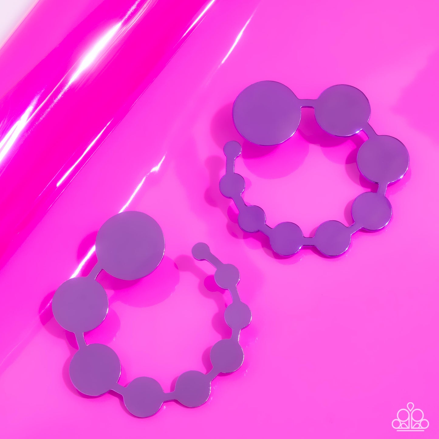 Have It Both PHASE - Purple Electric Hoop 2 1/4 Inch Earring Paparazzi E2112