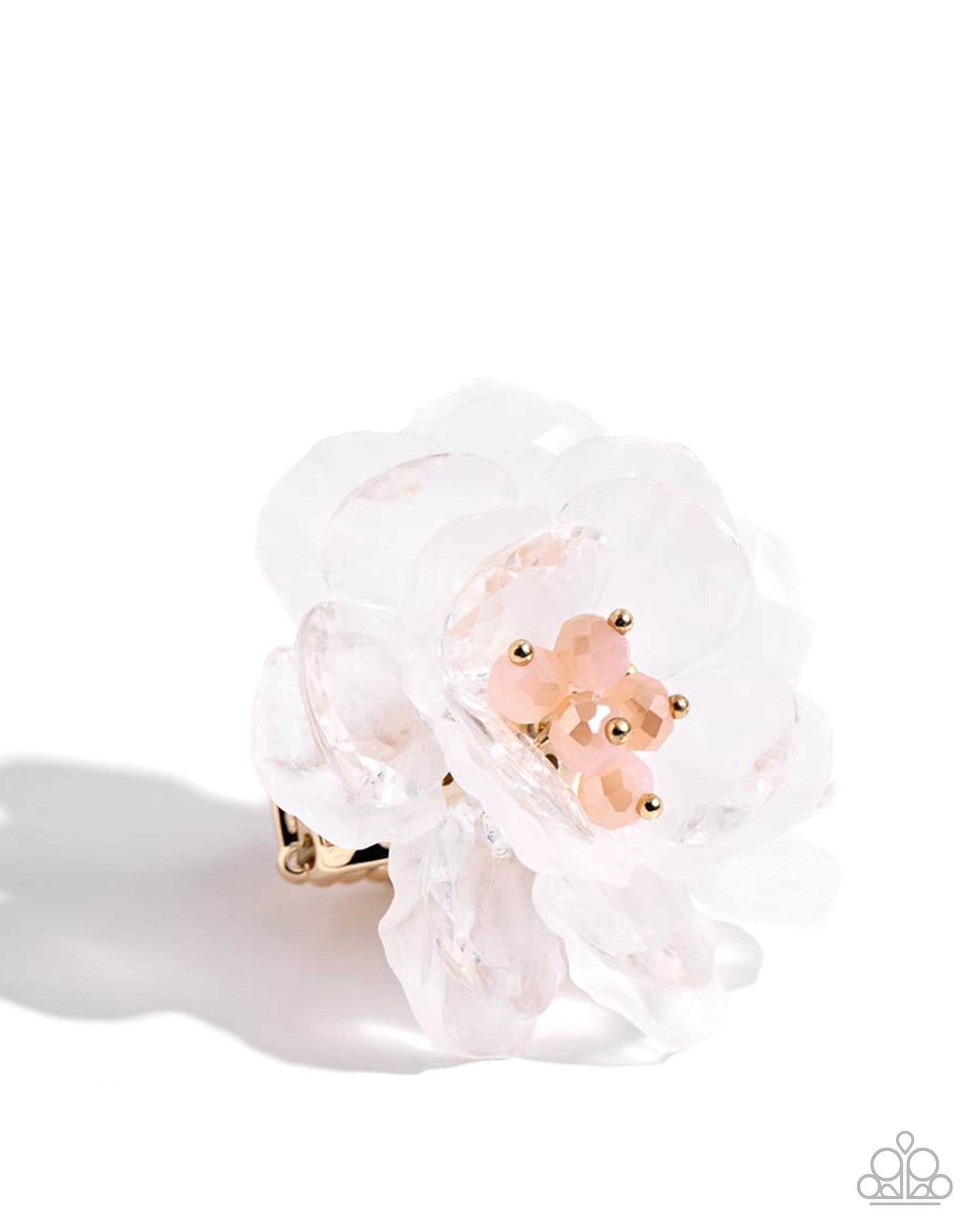 Petal Privilege - White Acrylic Flower July 2024 Life Of The Party Paparazzi R0850