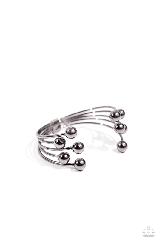 Assembly Line - Black Gunmetal Cuff Bracelet Paparazzi B1972