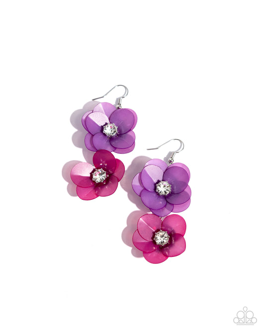 Fairy Tale Florals - Purple Lavender & Orchid Flower Earring Paparazzi E2662