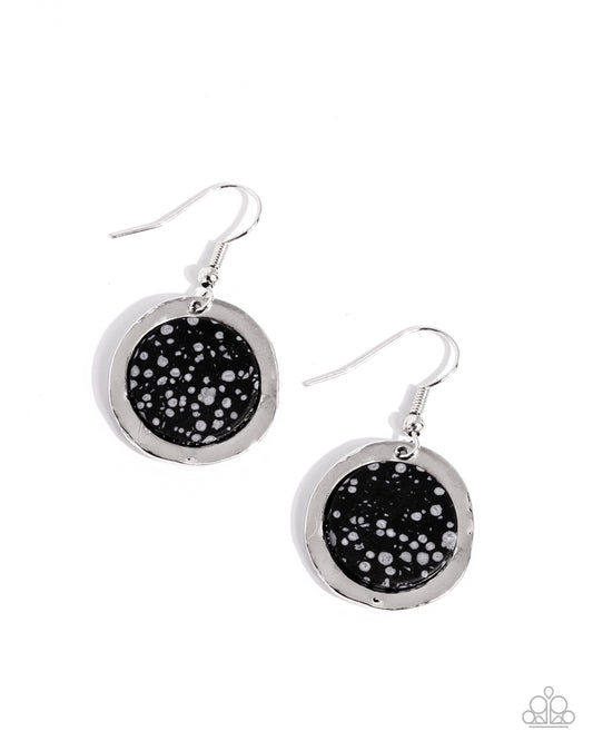 Pendant Paradox - Black & White Stone Santa Fe Style Earring Paparazzi E2351