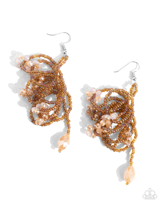 Paparazzi Botanical Bundle - Brown Topaz, Opalescent, Champagne Bead Earring E2066