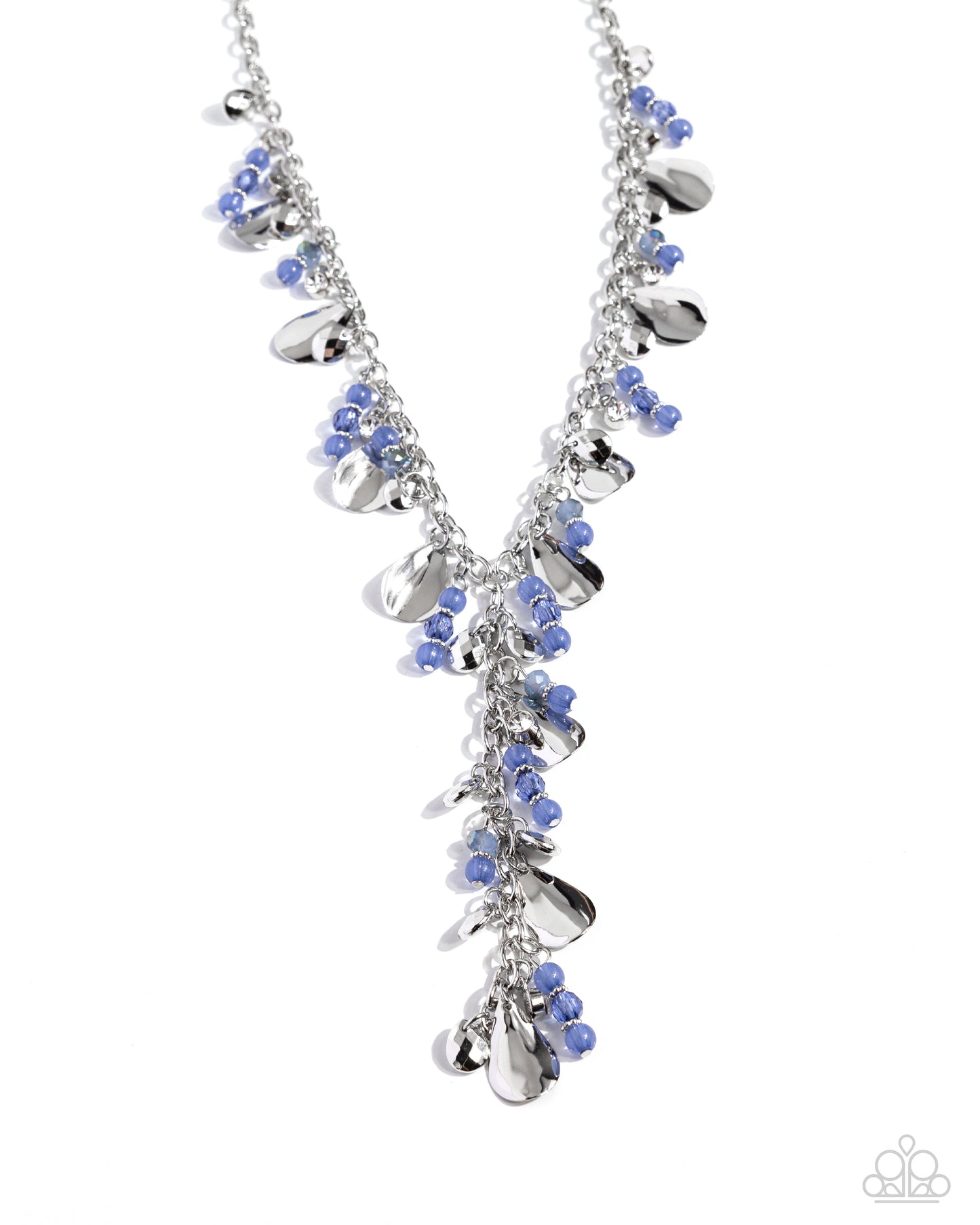 Refined Rush - Blue Marlin & Silver Bead Fringe Necklace Paparazzi N2619
