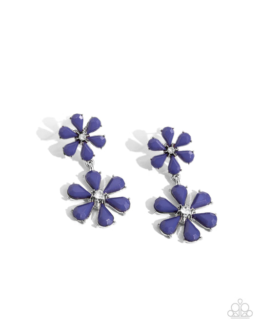 A Blast of Blossoms - Blue Marlin Flower Earring Paparazzi E2493