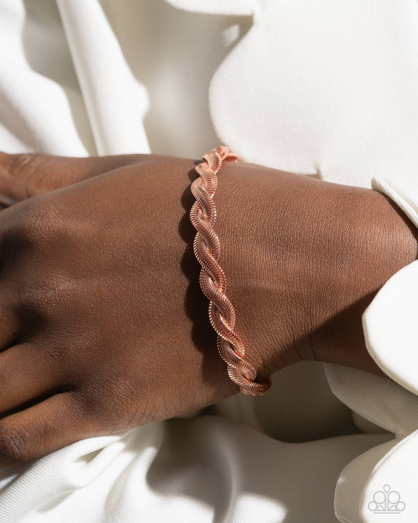 Tasteful Twists - Copper - Shiny Copper Snake Twist Chain Bracelet Paparazzi B1962