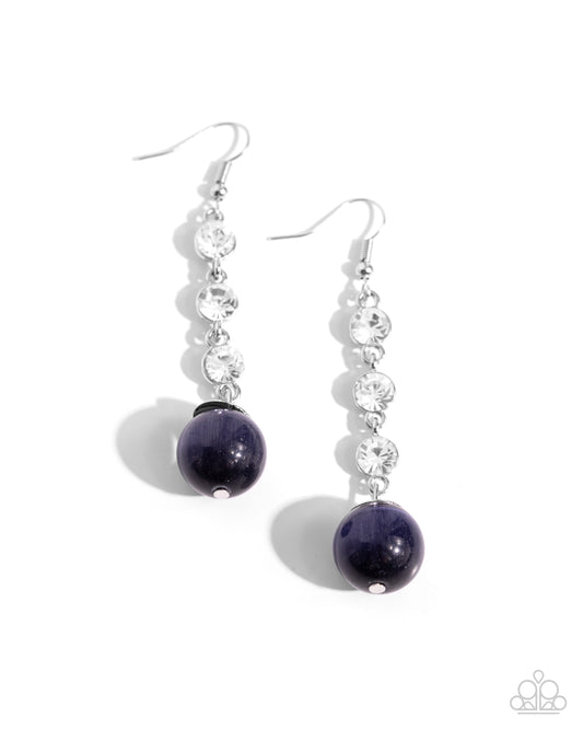 Classy Cadence - Blue & White Gem Earring Paparazzi E2321