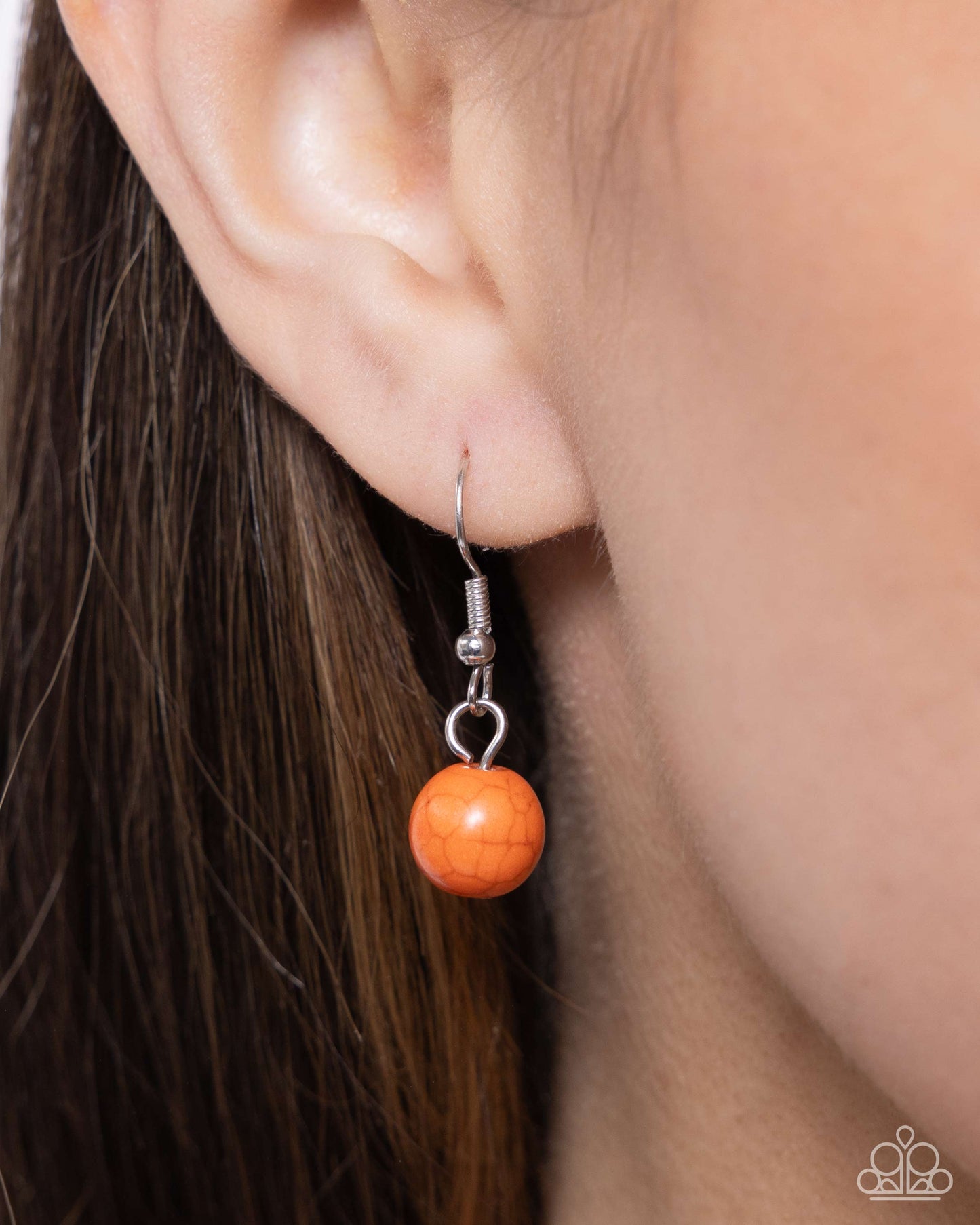 Ornate Opinion - Orange Stone Flower Santa Fe Style Necklace Paparazzi N2441