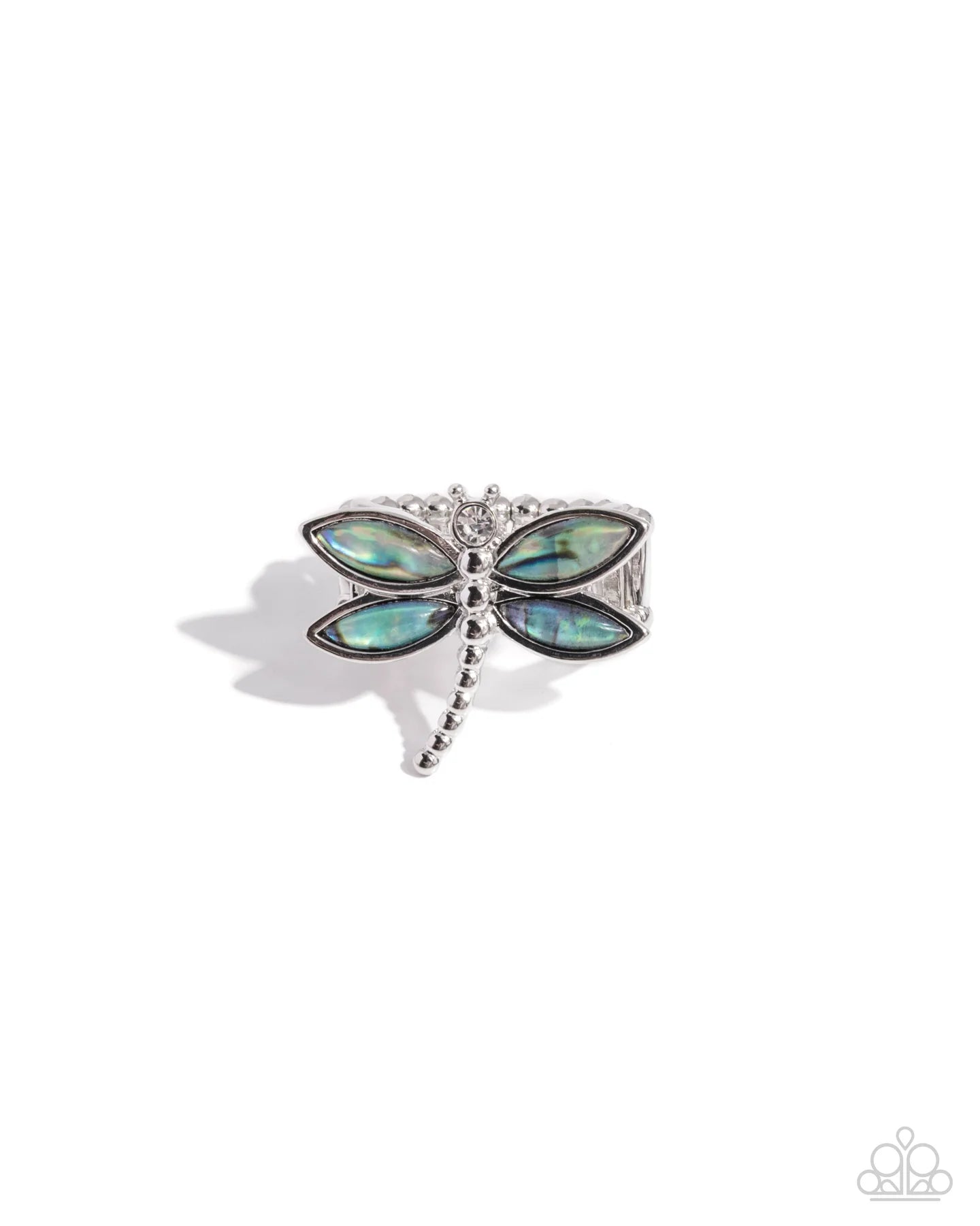 Paparazzi Dragonfly Dedication - Blue Bead Silver Ring R1233