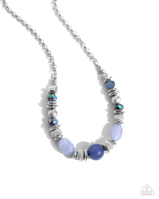 Refined Redux - Blue Oil Spill, Chambray & Navy Blue Bead Necklace Paparazzi N2690