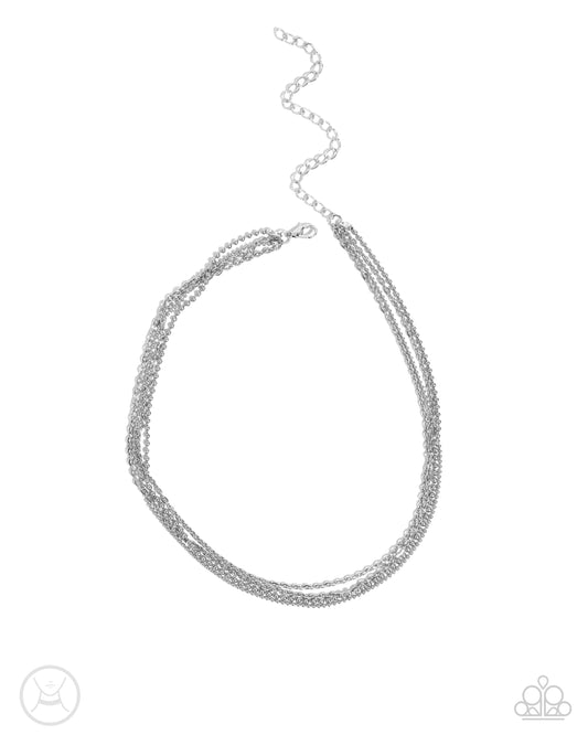 Industrial Independence - Silver Dainty Ball Chains Choker Necklace