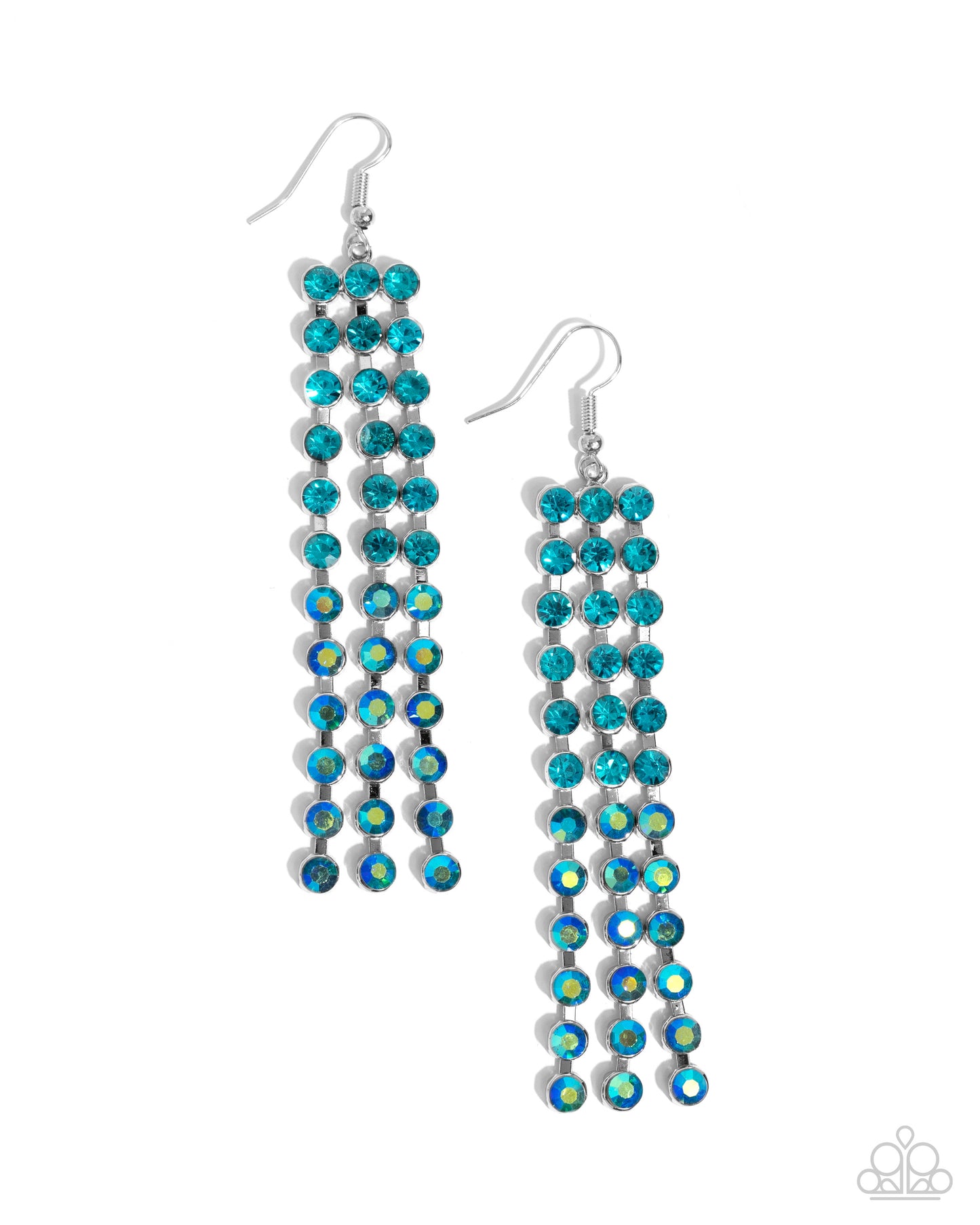 Ombré Occupation - Blue Zircon To Iridescent Blue Zircon Ombre' Earring Paparazzi E2354