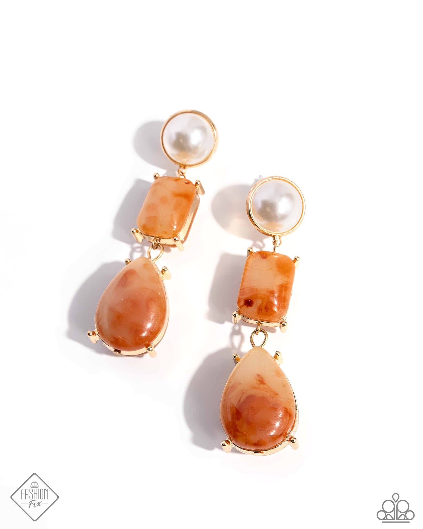Marbled Masterpiece - Orange Marbled bead Fashion Fix Fiercely 5th Avenue June 2024 Paparazzi E3105