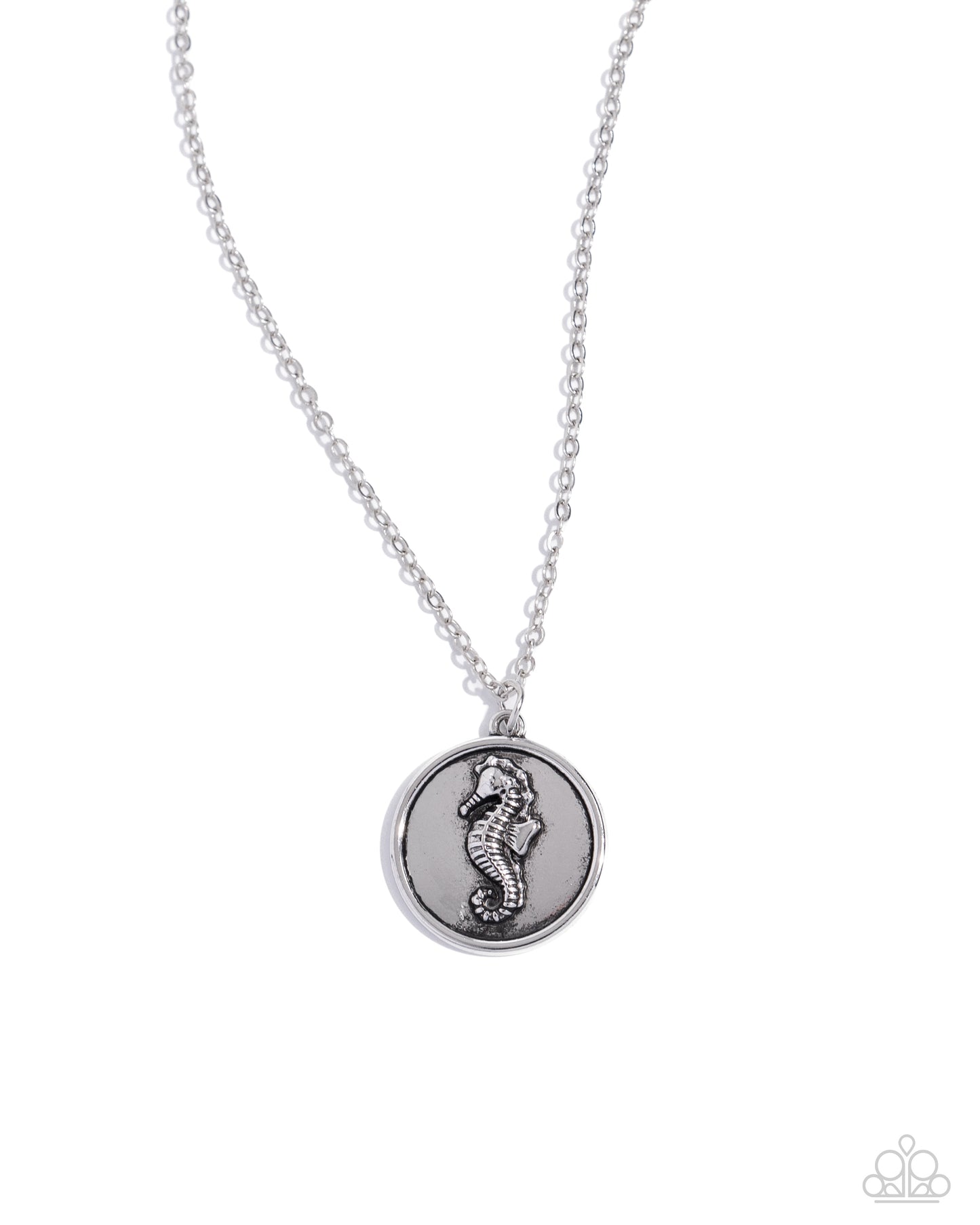 Seahorse Solo - Silver Seahorse Beach Vibe Necklace Paparazzi N2481