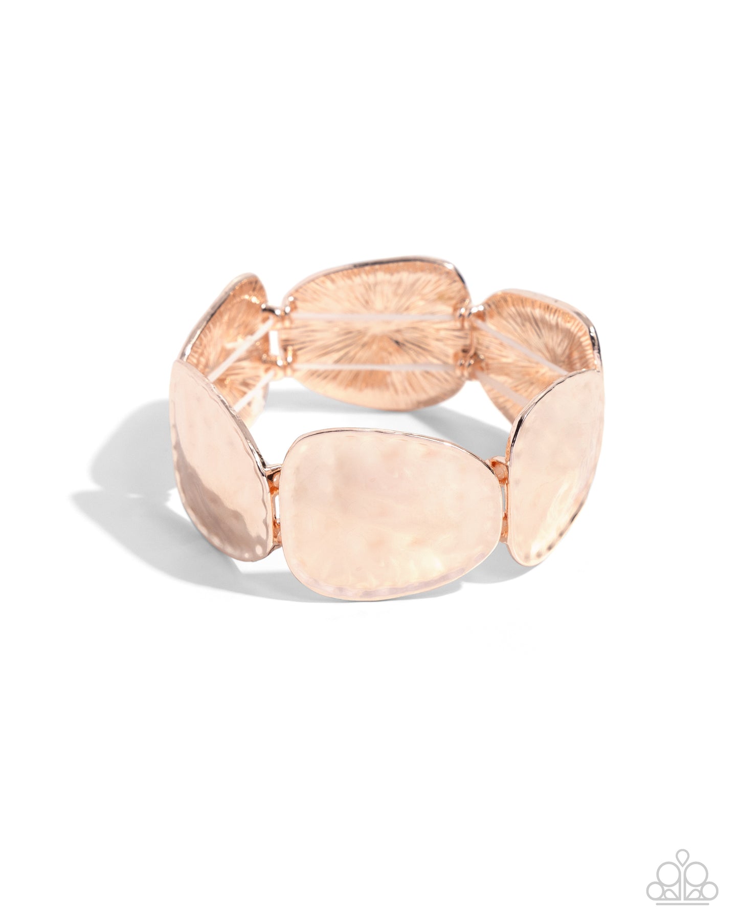 Admirably Antiqued - Rose Gold Hammered Stretch Bracelet Paparazzi B1884