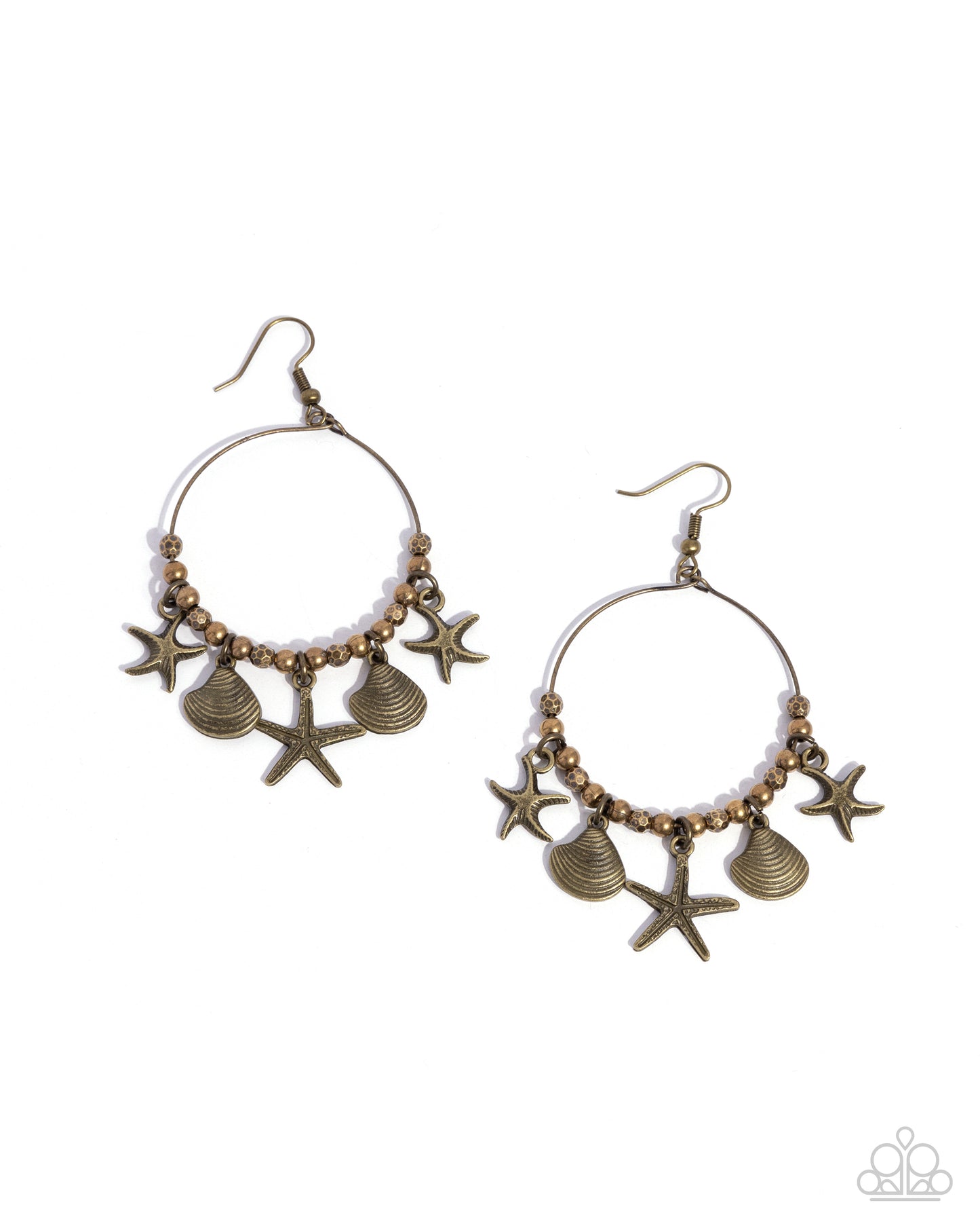 Coastal Conversation - Brass Starfish Beach Nautical Theme Earring Paparazzi