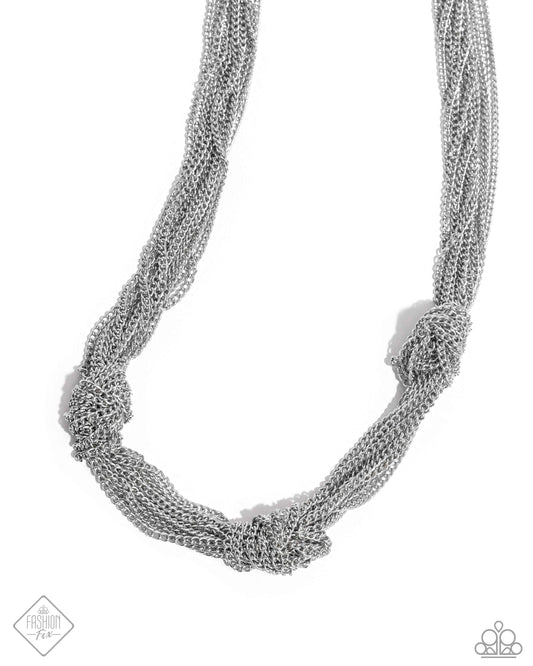 Copious Command - Silver Chain Necklace Magnificent Musings Fashion Fix August 2024 Paparazzi N3610