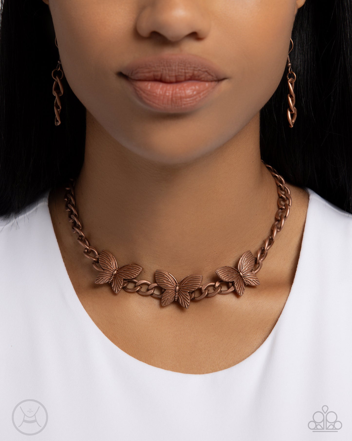 Aerial Ambition - Copper Butterfly Choker Necklace Paparazzi N2859