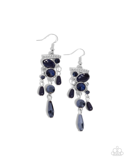 Triumphant Tassel - Blue Montana Gem Earring Paparazzi E2433