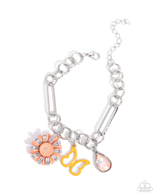 Aerial Accomplishment - Orange Butterfly Bracelet Paparazzi B1785