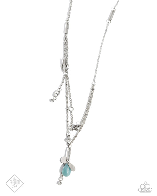 Sahara Shelter - Blue Turquoise Necklace Sante Fe Fashion Fix July 2024 Paparazzi N2879
