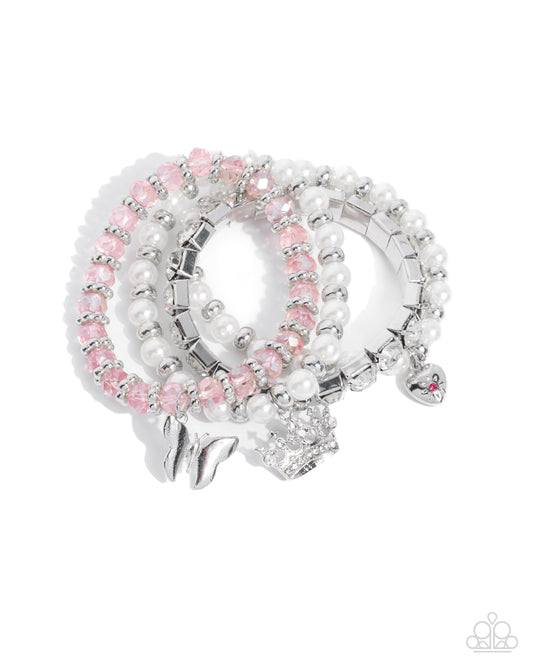 Feminine Charm - Pink Stretch Bracelet Set Paparazzi B2469