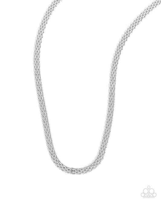 Chained Character - Silver Boston Link Stainless Steel Urban Chain Necklace Paparazzi N2523