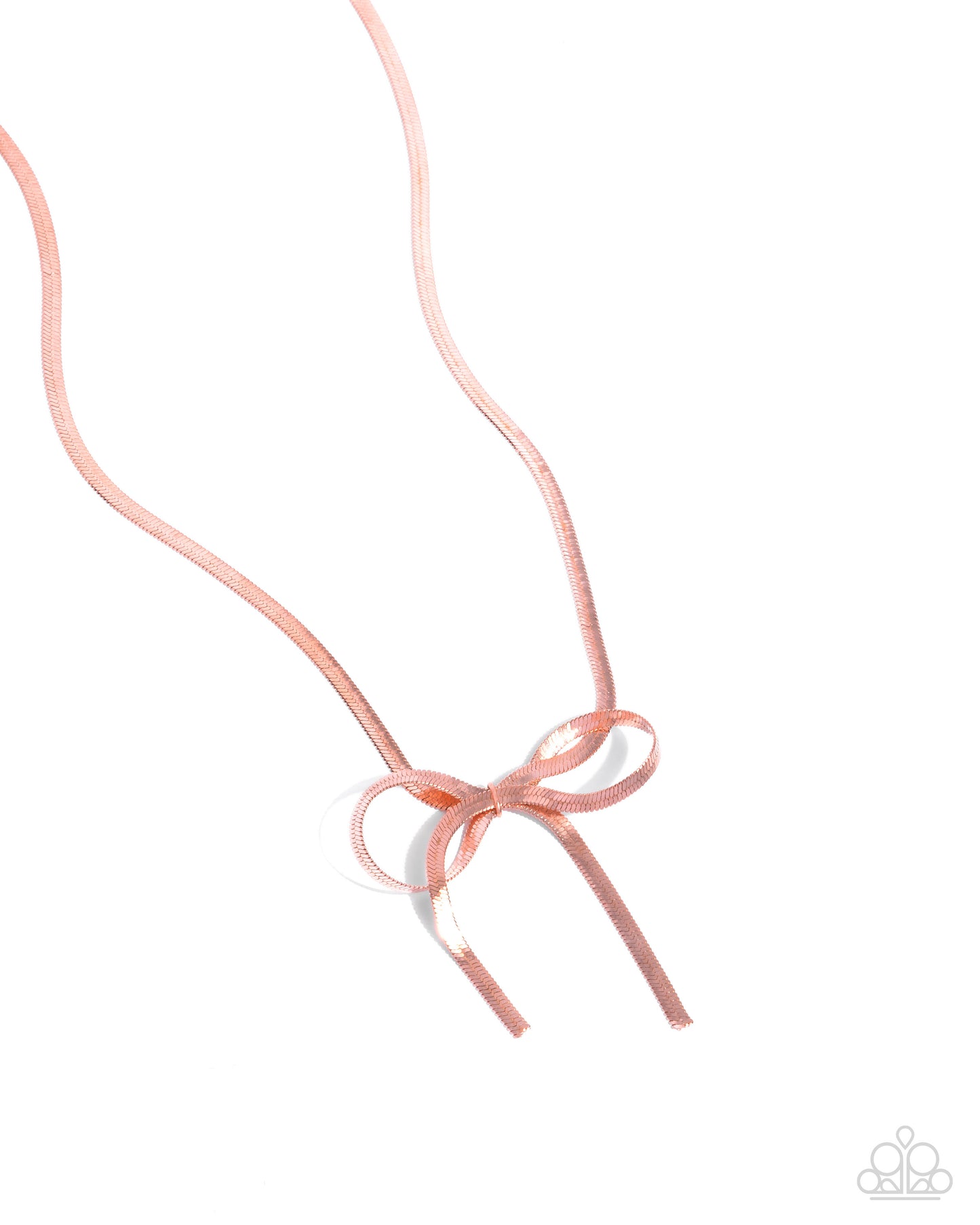 Ladylike Legato - Copper - Shiny Copper Link Chain Bow Necklace Paparazzi N1328