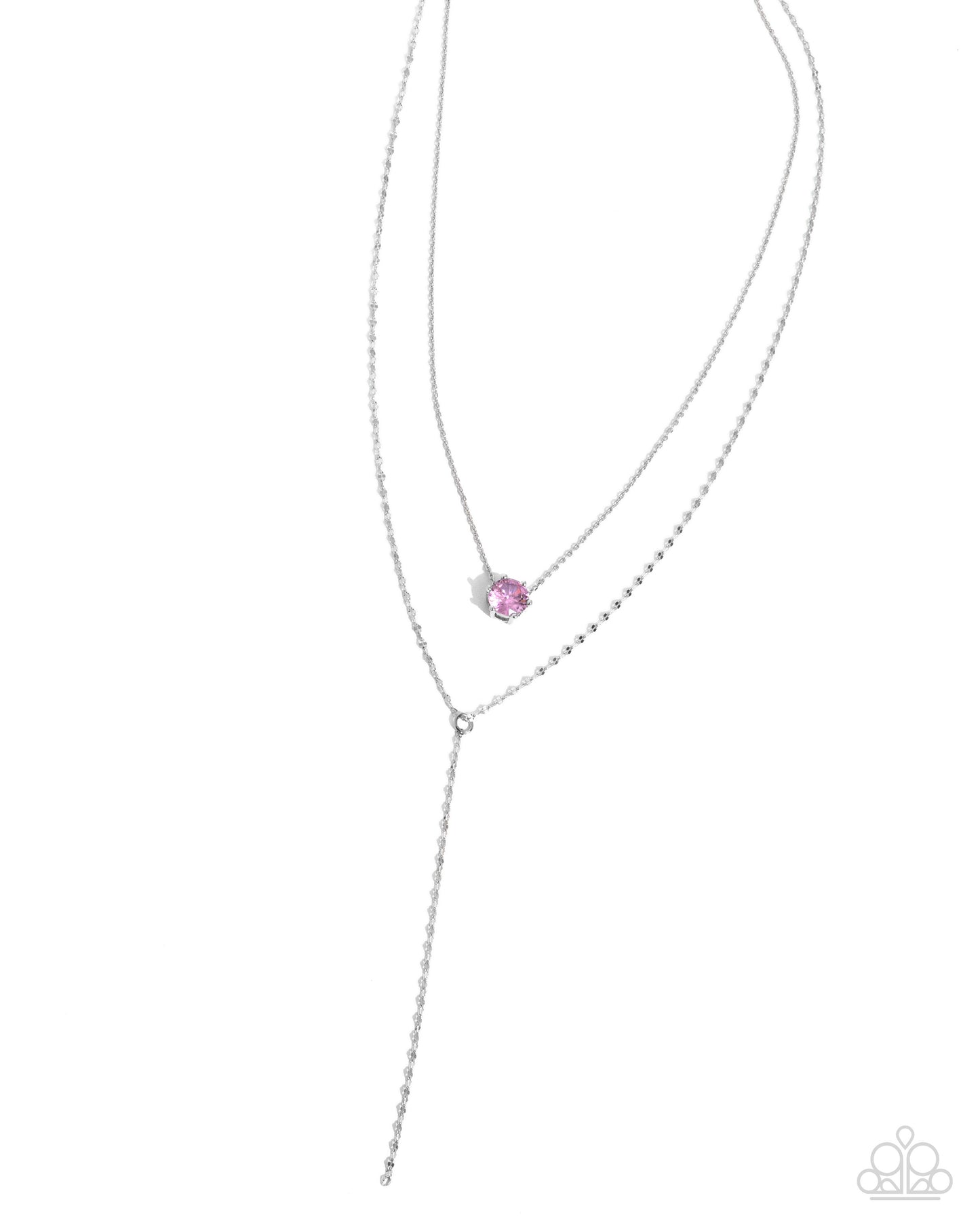 Well-Being Whimsy - Pink Cubic Zirconia Gem Tassel Necklace Paparazzi N2817
