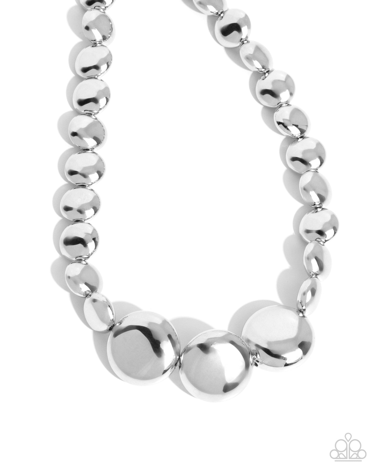 Reflective Roar - Silver High Sheen Necklace Paparazzi N2689