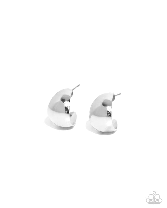 Suddenly Shiny - Silver 3/4 Inch Hoop Earring Paparazzi E2521