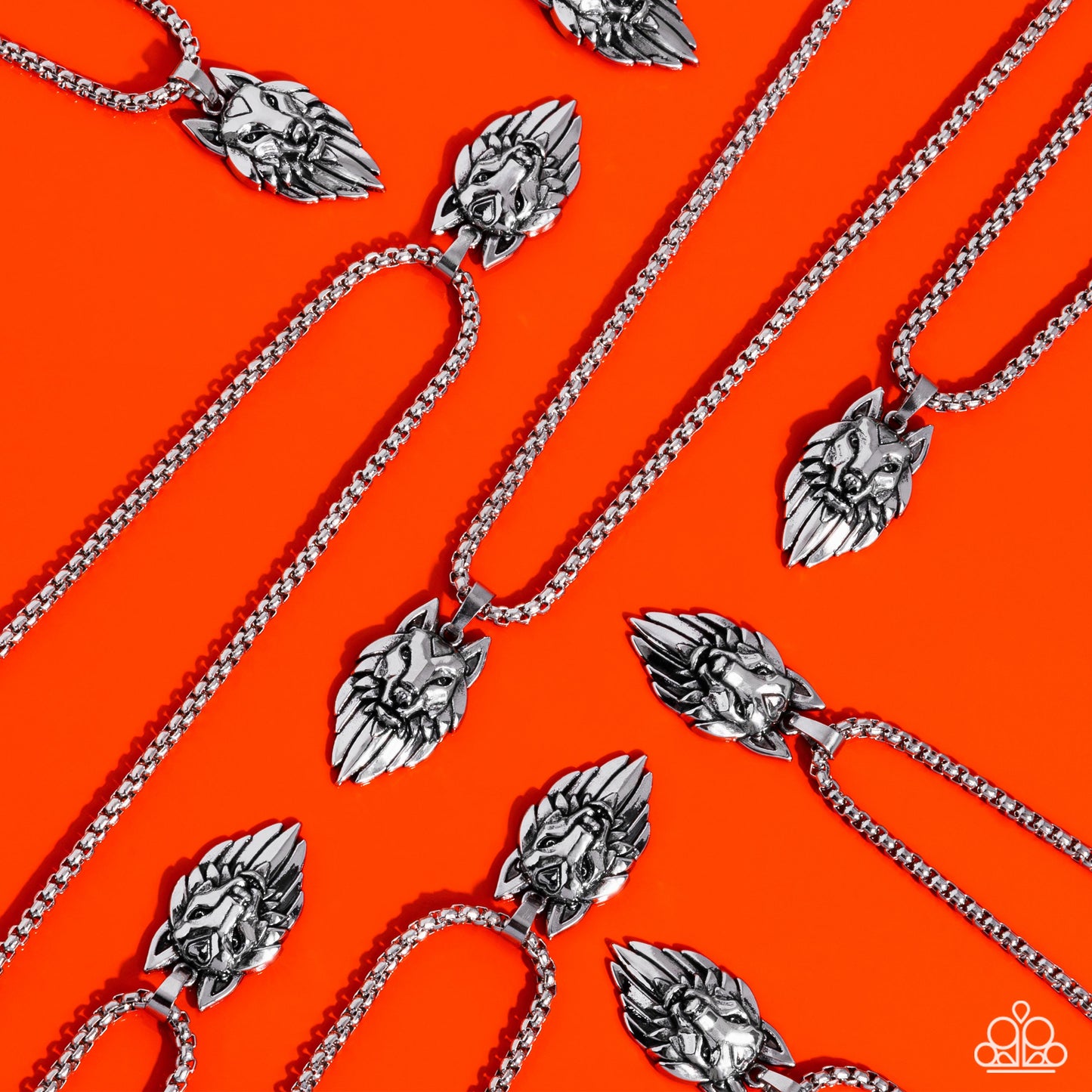 Wolf Warrior - Silver Wolf Head Pendant Urban Necklace Paparazzi N2771